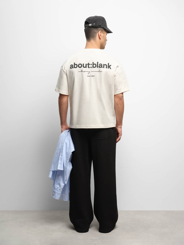 box t-shirt - oat/black