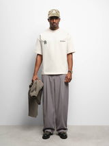 dual logo t-shirt oat/black