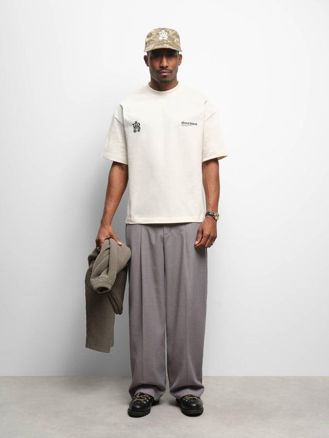 dual logo t-shirt oat/black