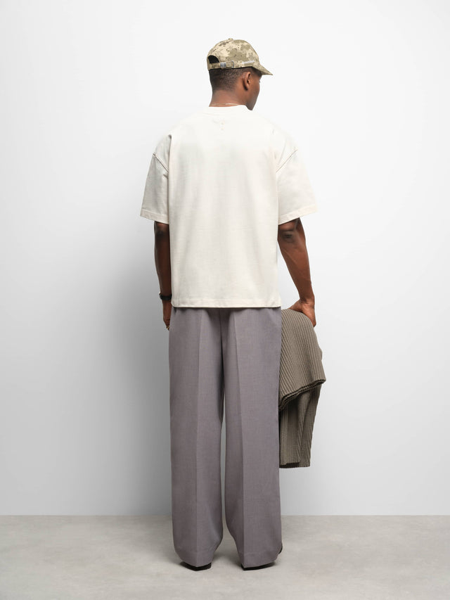 dual logo t-shirt oat/black