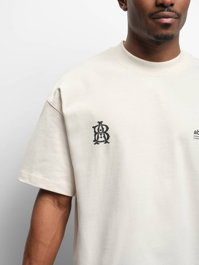 dual logo t-shirt oat/black