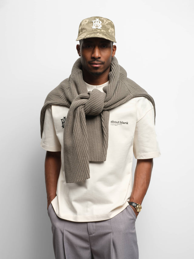 dual logo t-shirt oat/black