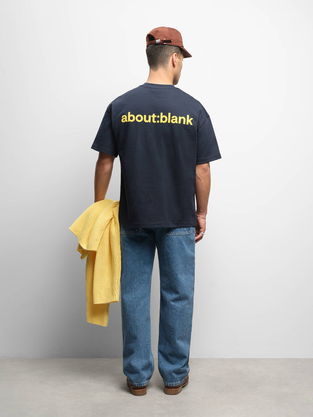 reverse t-shirt navy/yellow