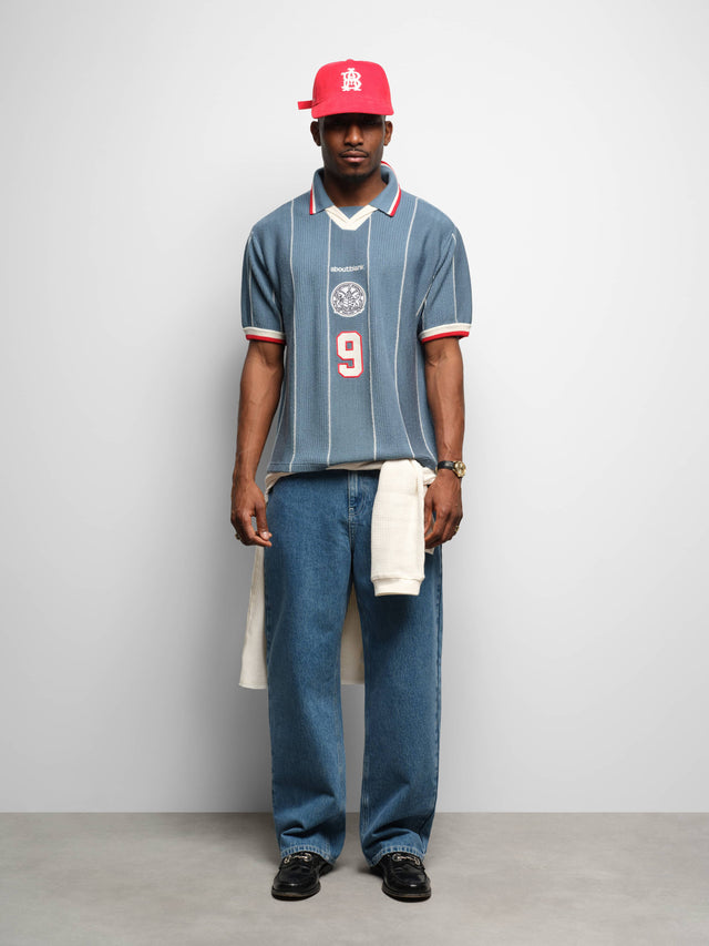 knitted football shirt grey