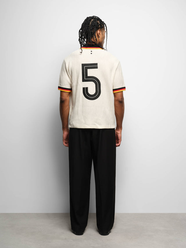 knitted football shirt white/black