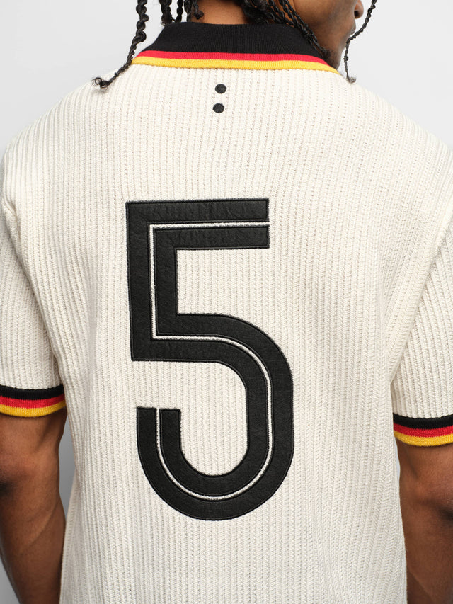 knitted football shirt white/black