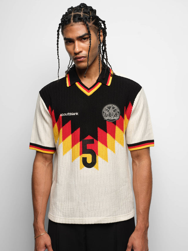 knitted football shirt white/black