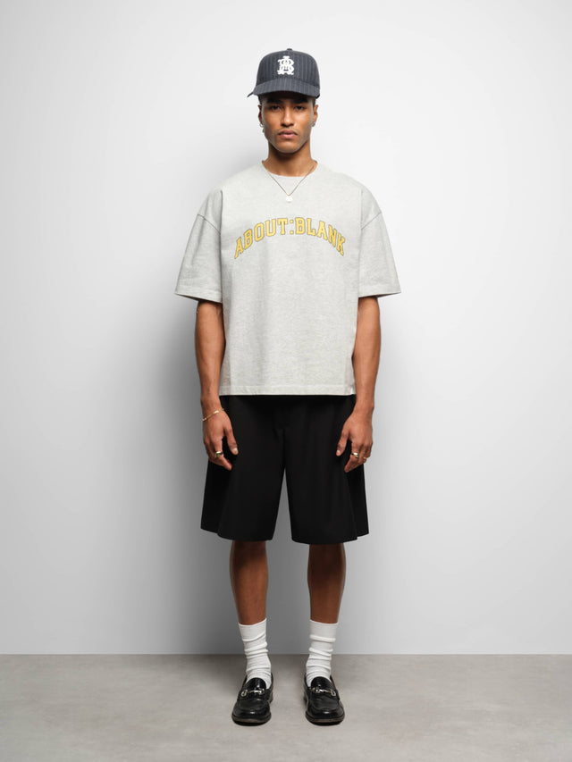 college t-shirt grey marl/yellow
