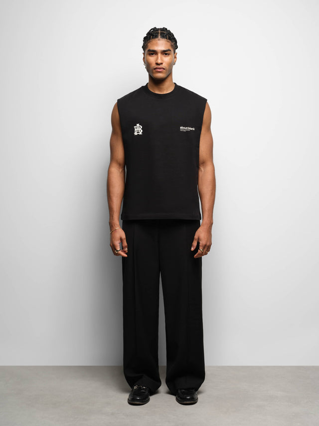 dual logo sleeveless t-shirt black