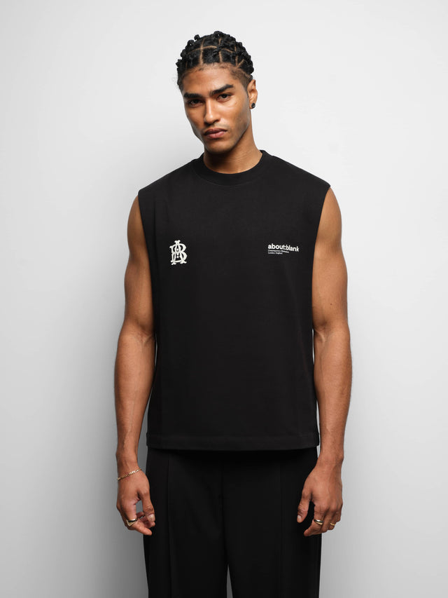 dual logo sleeveless t-shirt black