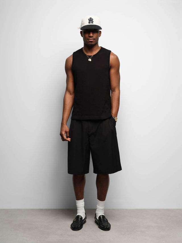 knitted sleeveless t-shirt black