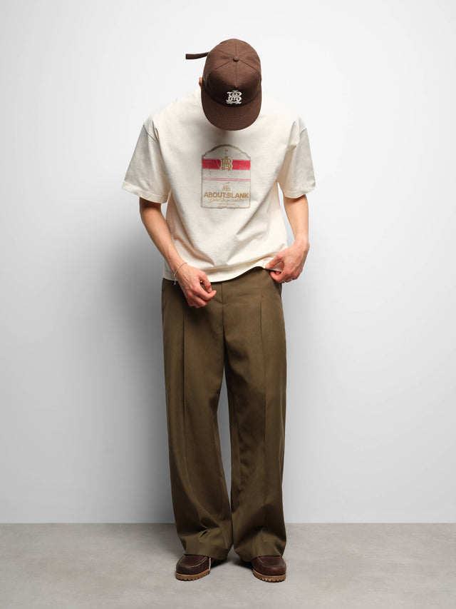 tailored wide leg trouser olive