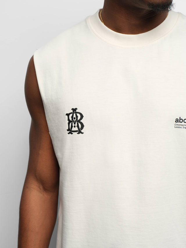 dual logo sleeveless t-shirt oat