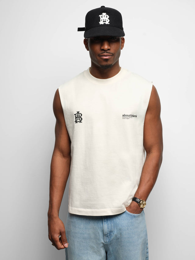 dual logo sleeveless t-shirt oat