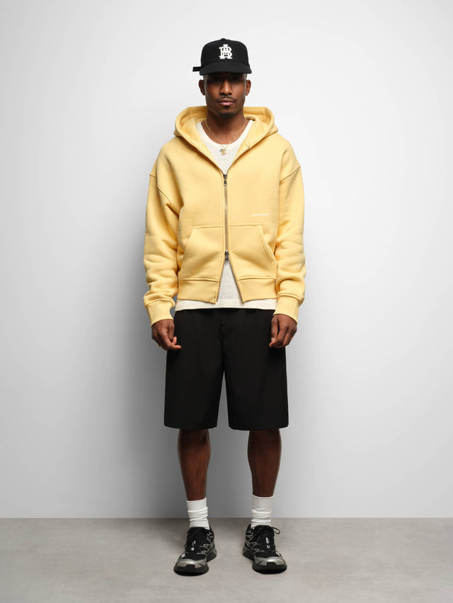 box zip hoodie yellow/ecru