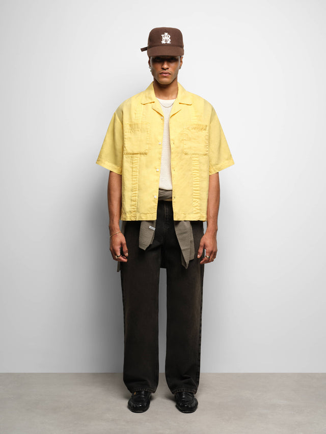 guayabera shirt yellow
