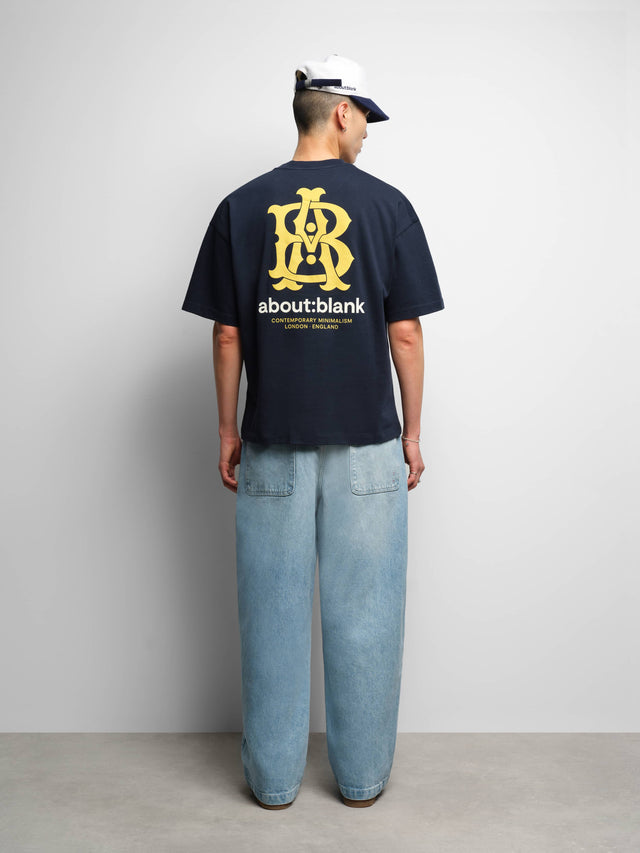 insignia t-shirt navy/yellow/ecru