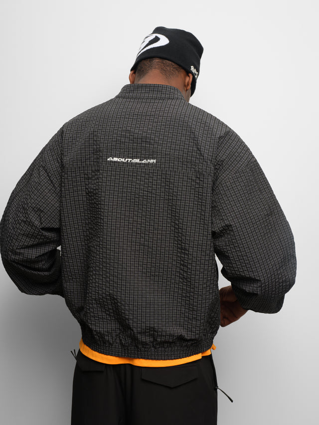 overhead oblique jacket navy check