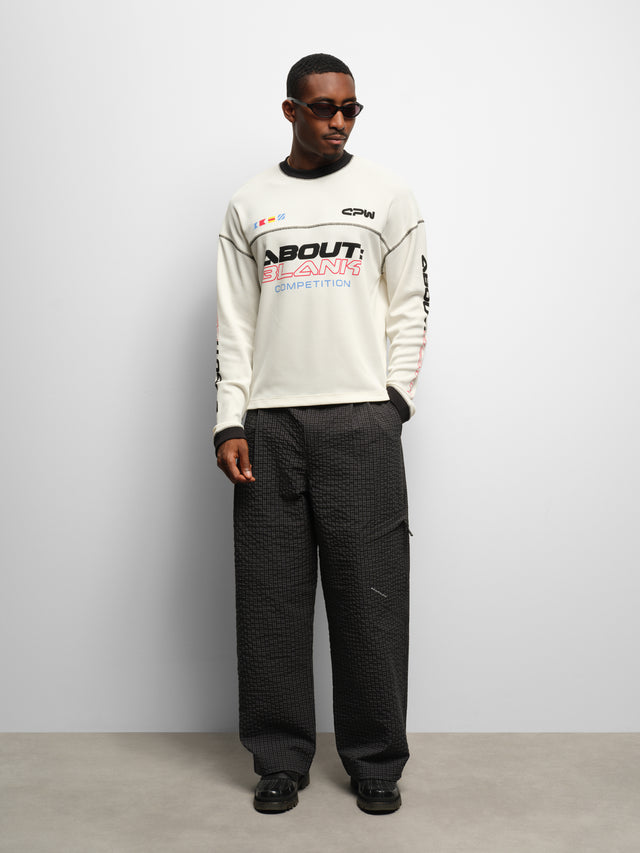 technical pant navy check