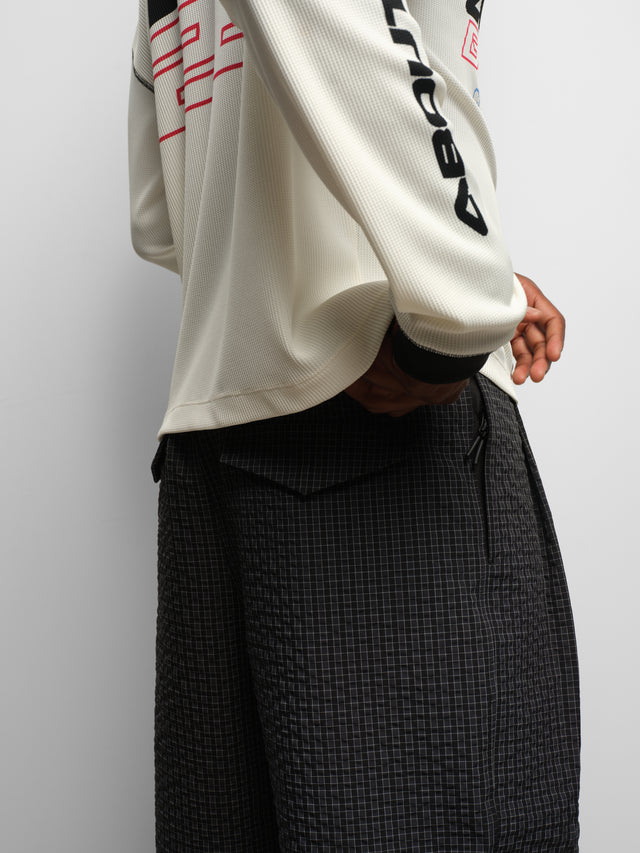 technical pant navy check