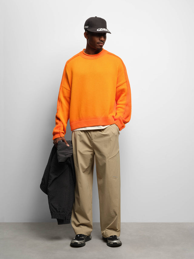 spray dye knit crew orange
