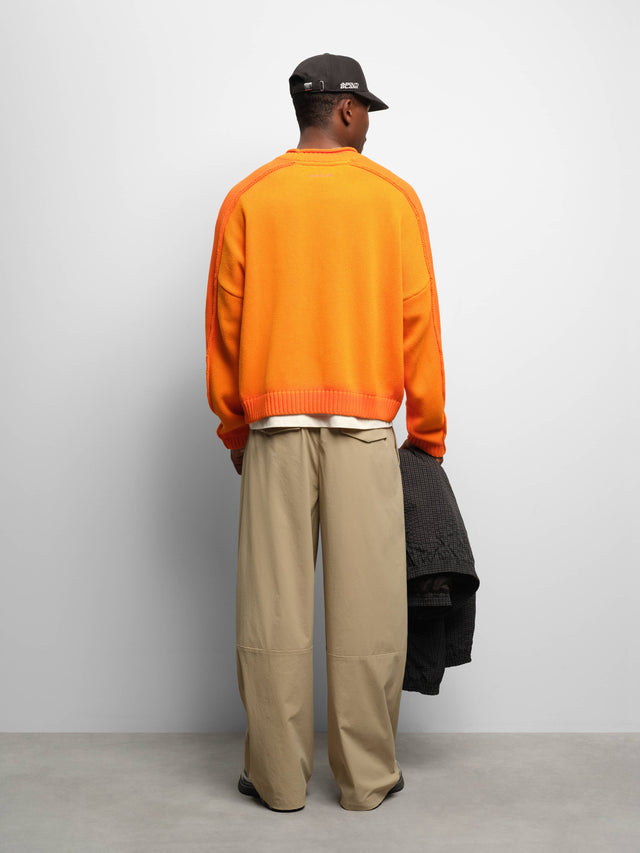 spray dye knit crew orange