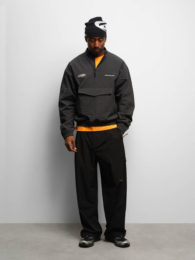 overhead oblique jacket navy check