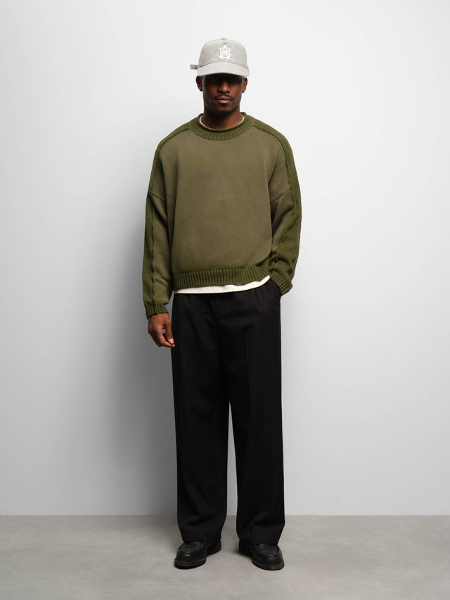 spray dye knit crew clover