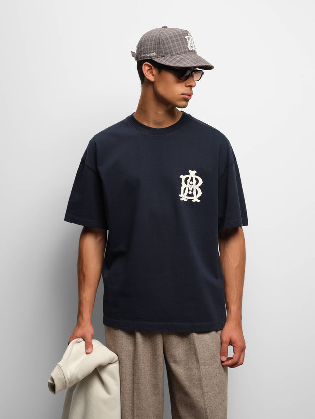 monogram t-shirt navy/ecru