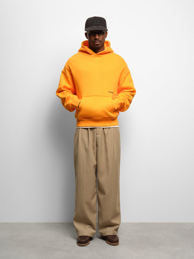 box hoodie orange/black