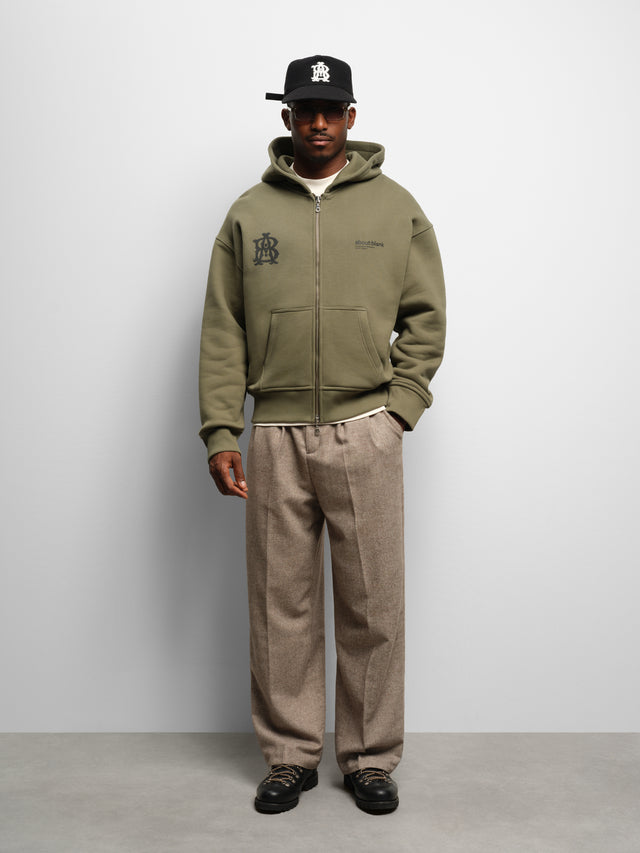 dual logo zip hoodie clover/black