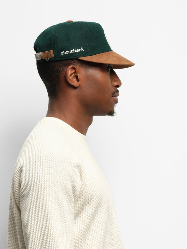 monogram suede cap epsom green/brown