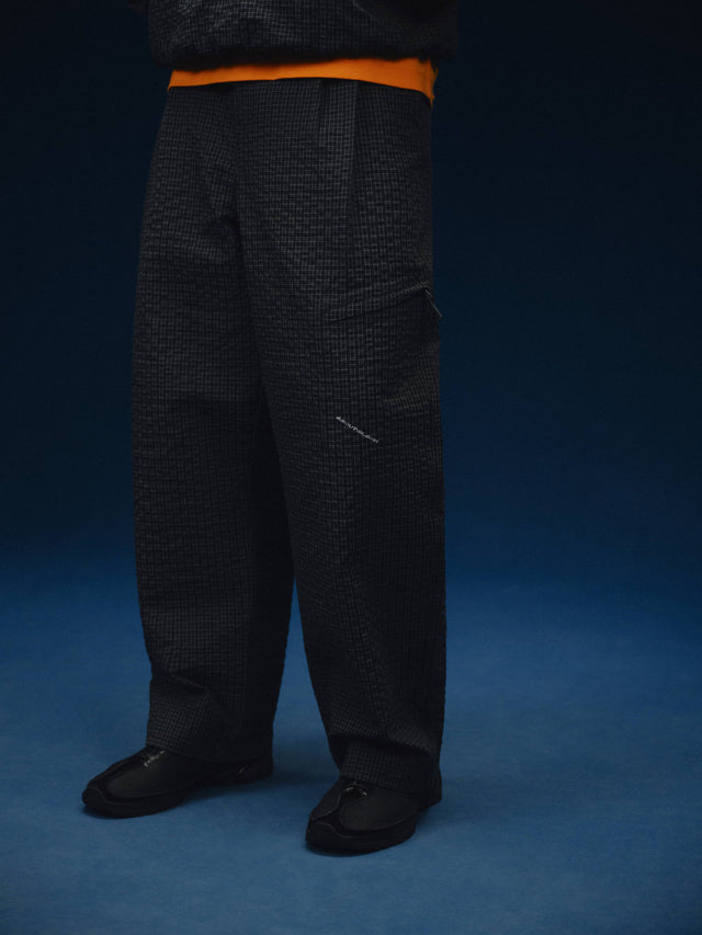 technical pant navy check
