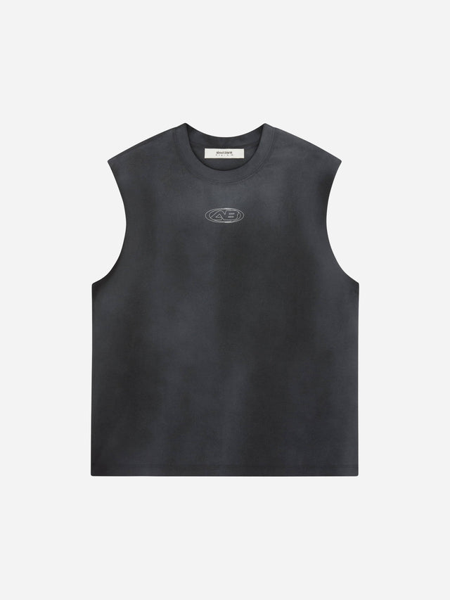 ellipse sleeveless t-shirt washed black