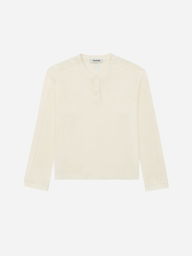 henley long sleeve waffle oat