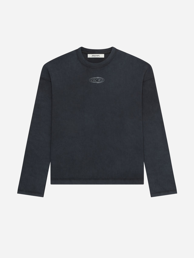 outline ellipse long sleeve t-shirt black