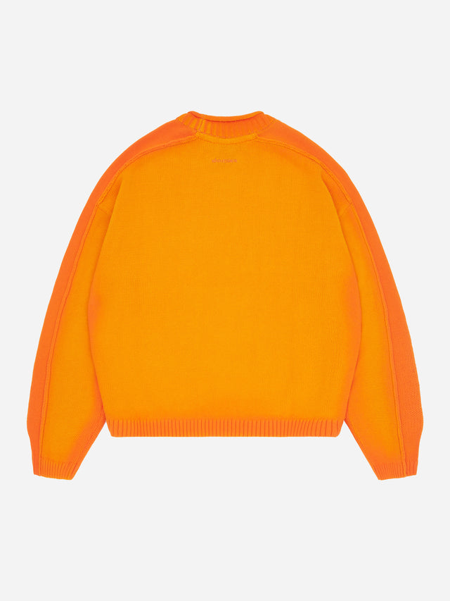 spray dye knit crew orange