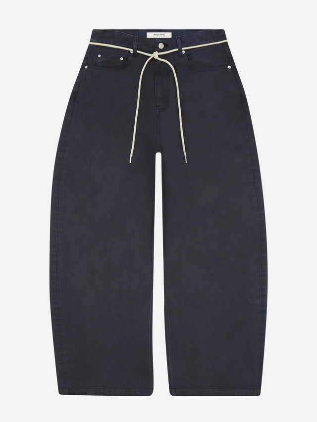 wide leg denim jean petrol