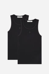monogram 2 pack vests black