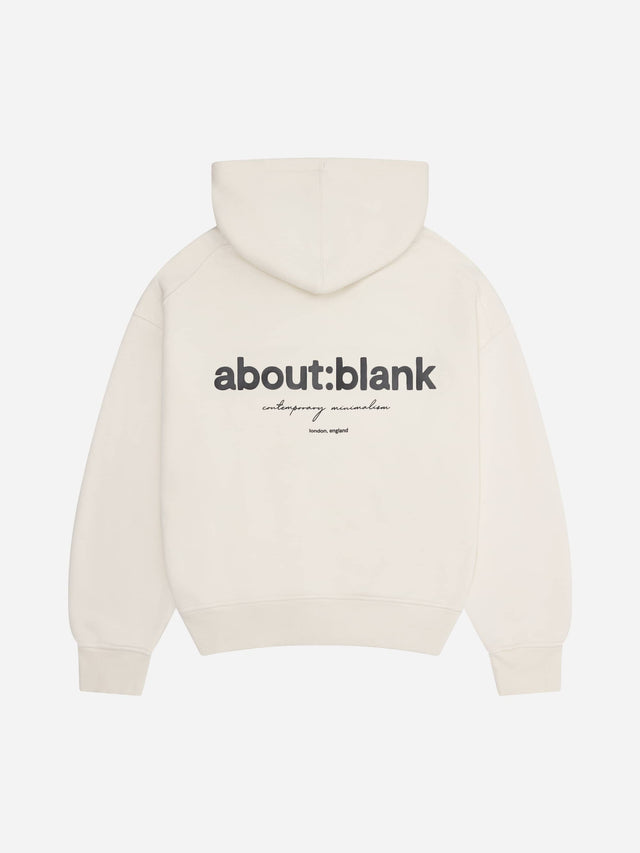 box hoodie ecru/black