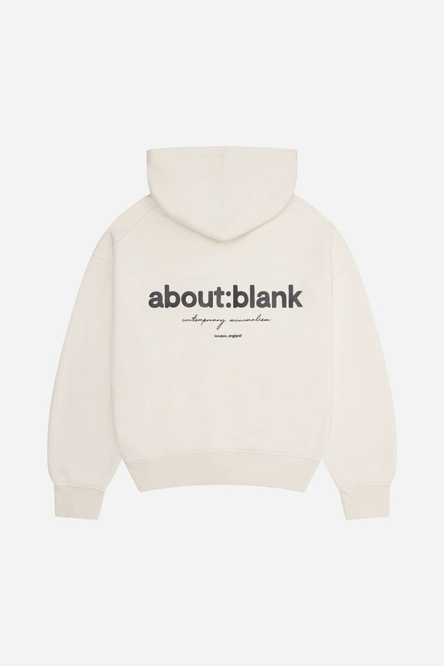 box hoodie ecru/black