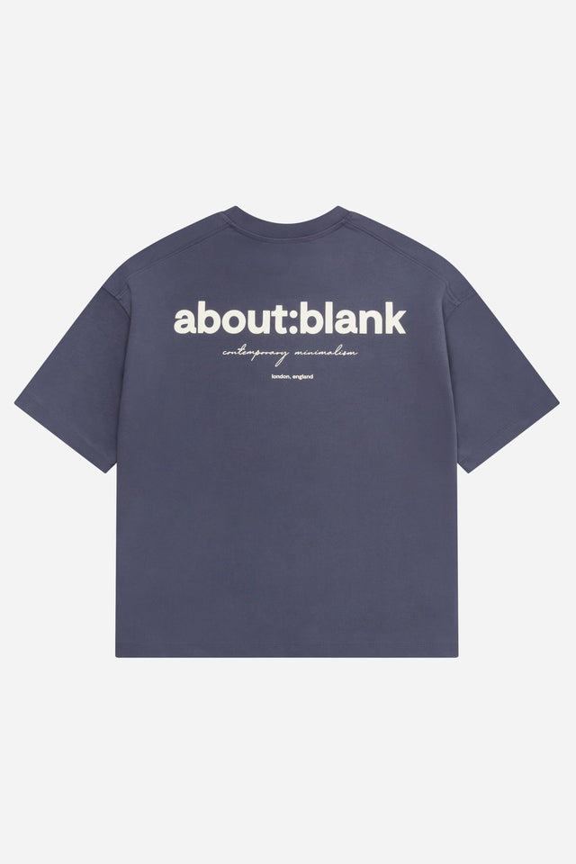 box t-shirt smoke blue/ecru