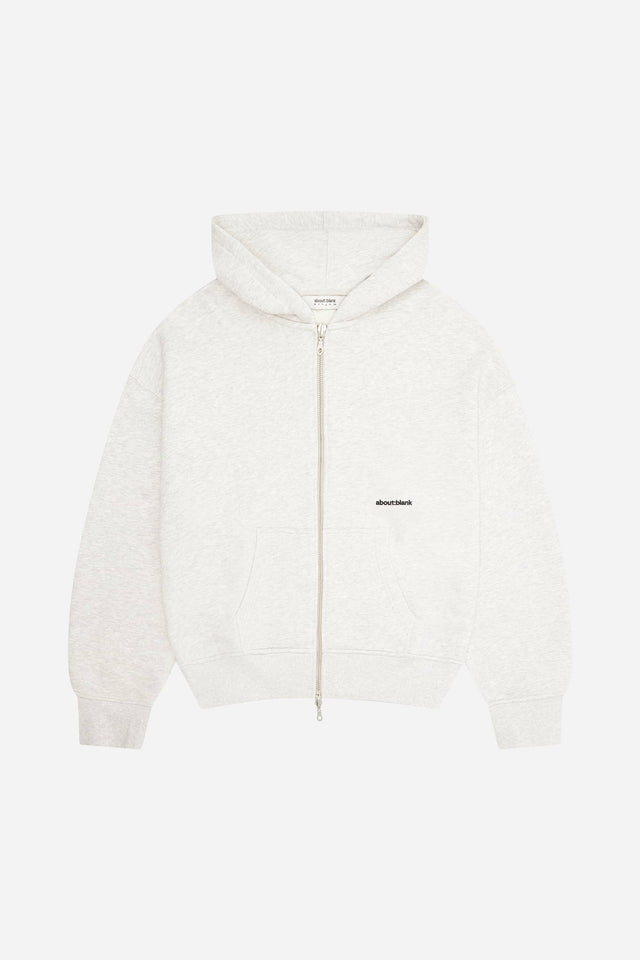 box zip hoodie grey marl/black