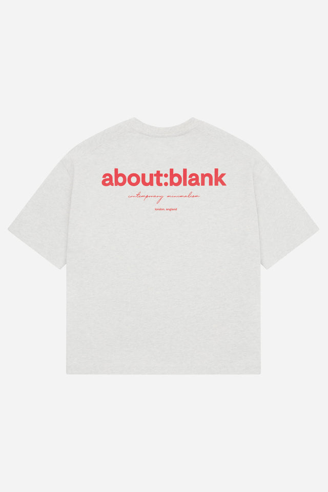 box t-shirt grey marl/red