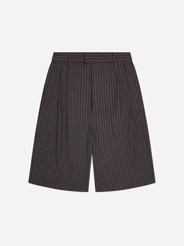 bermuda short grey pinstripe