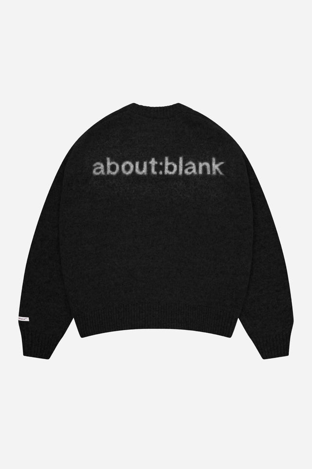 mohair knitted crewneck black/ecru