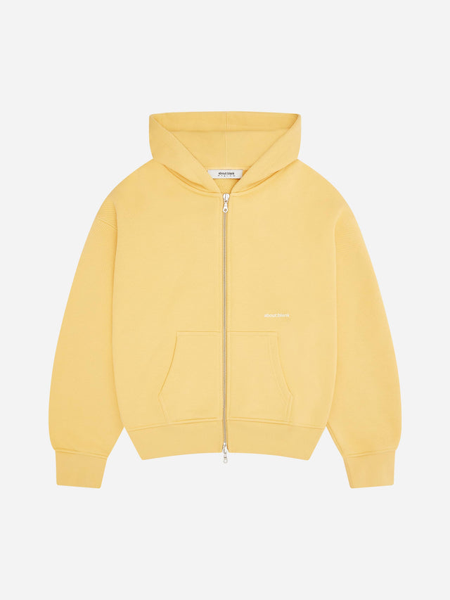 box zip hoodie yellow/ecru