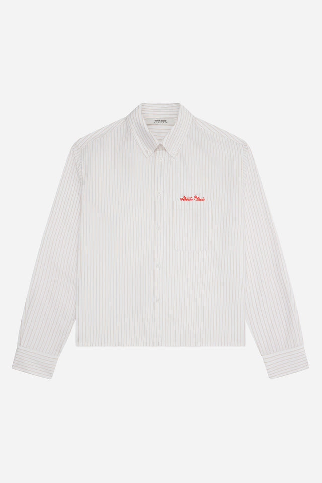 oxford script shirt beige/white