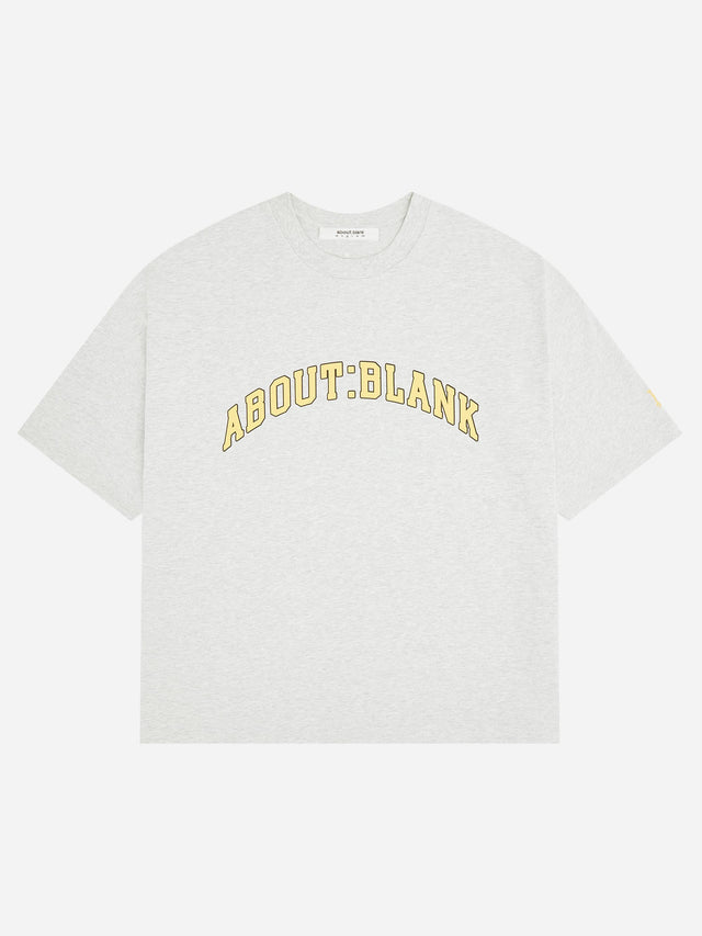 college t-shirt grey marl/yellow