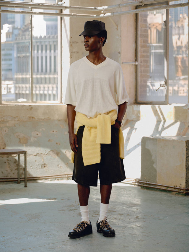 knitted baller top oat